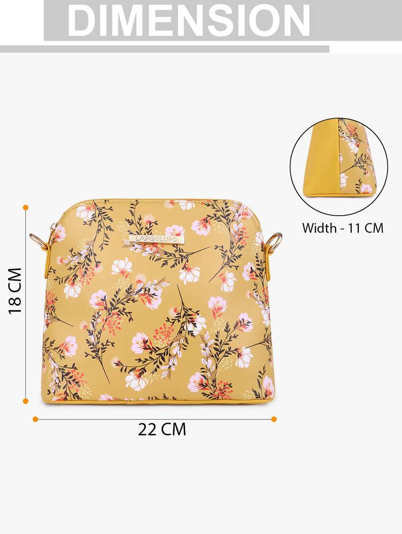 yellow leatherette (pu) sling bag - 20102670 - Standard Image - 5