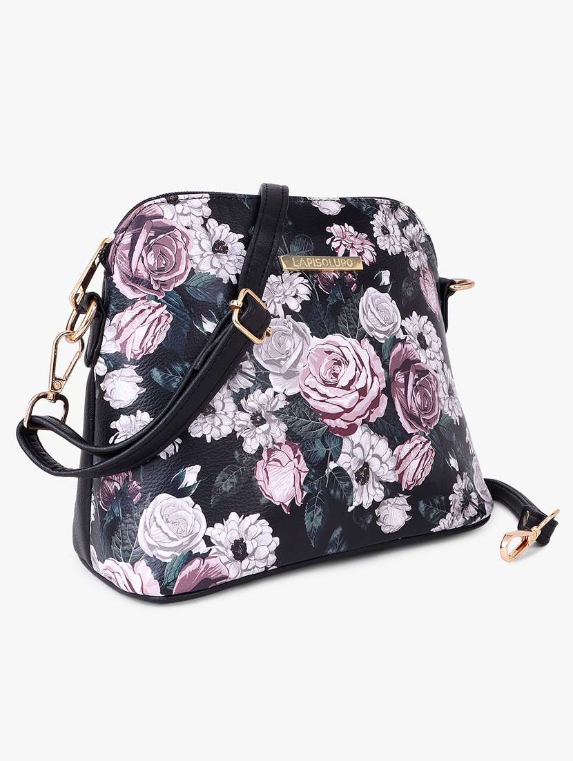 floral printed leatherette sling bag - 20102673 - Standard Image - 3
