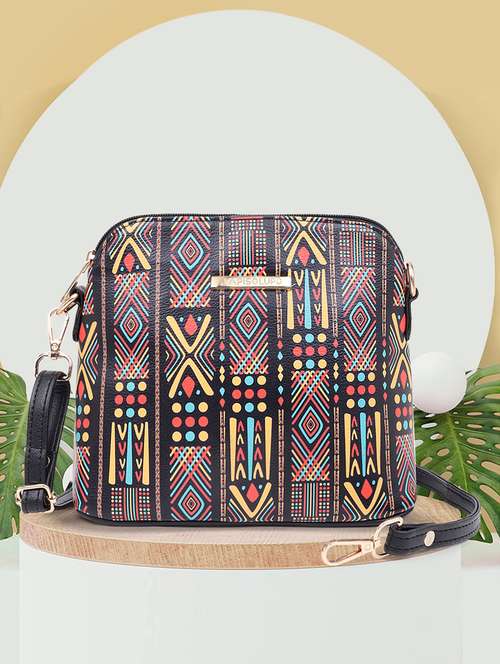 printed leatherette sling bag - 20102676 -  Standard Image - 0
