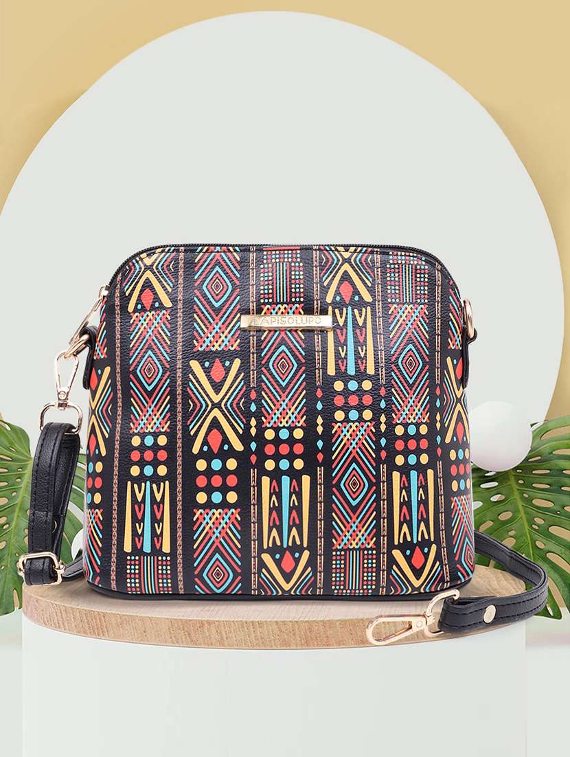 printed leatherette sling bag - 20102676 -  Zoom Image - 0
