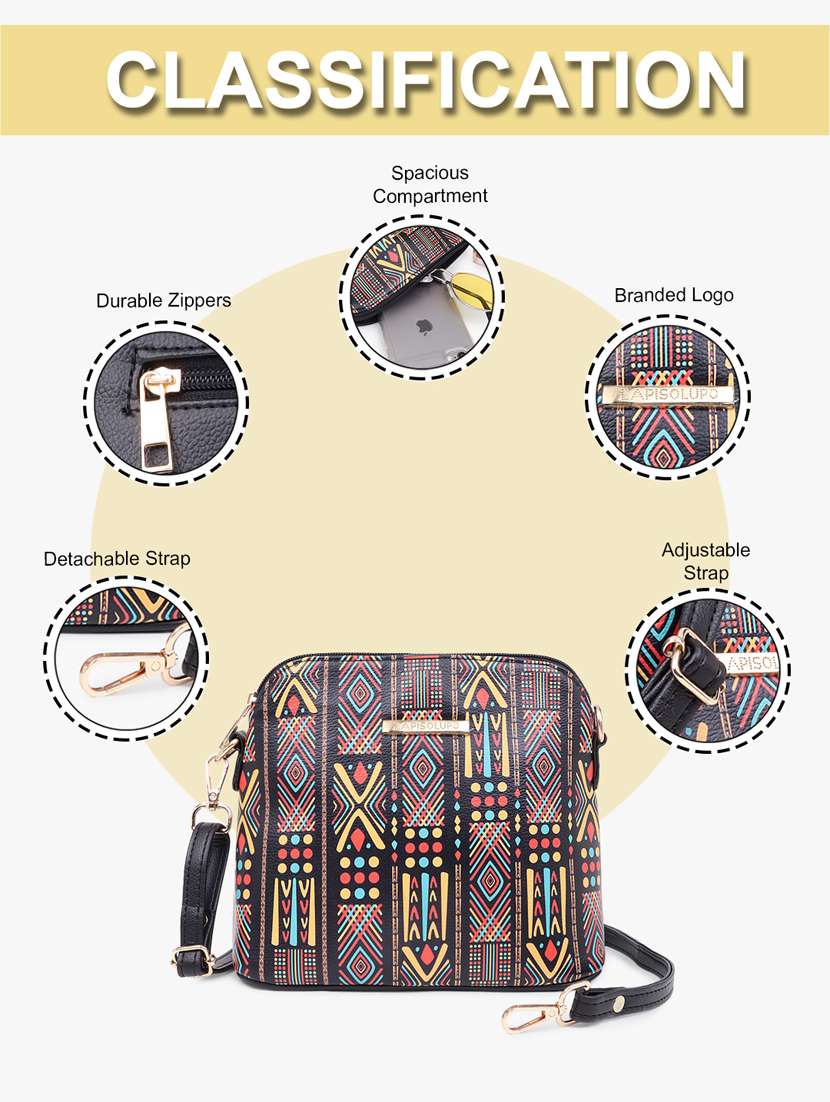 printed leatherette sling bag - 20102676 - Standard Image - 8