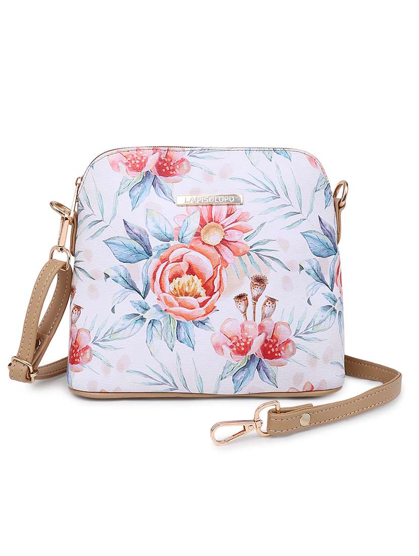 beige leatherette (pu) sling bag - 20102680 - Zoom Image - 0