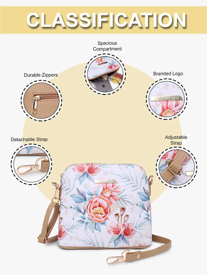 beige leatherette (pu) sling bag - 20102680 - Standard Image - 8