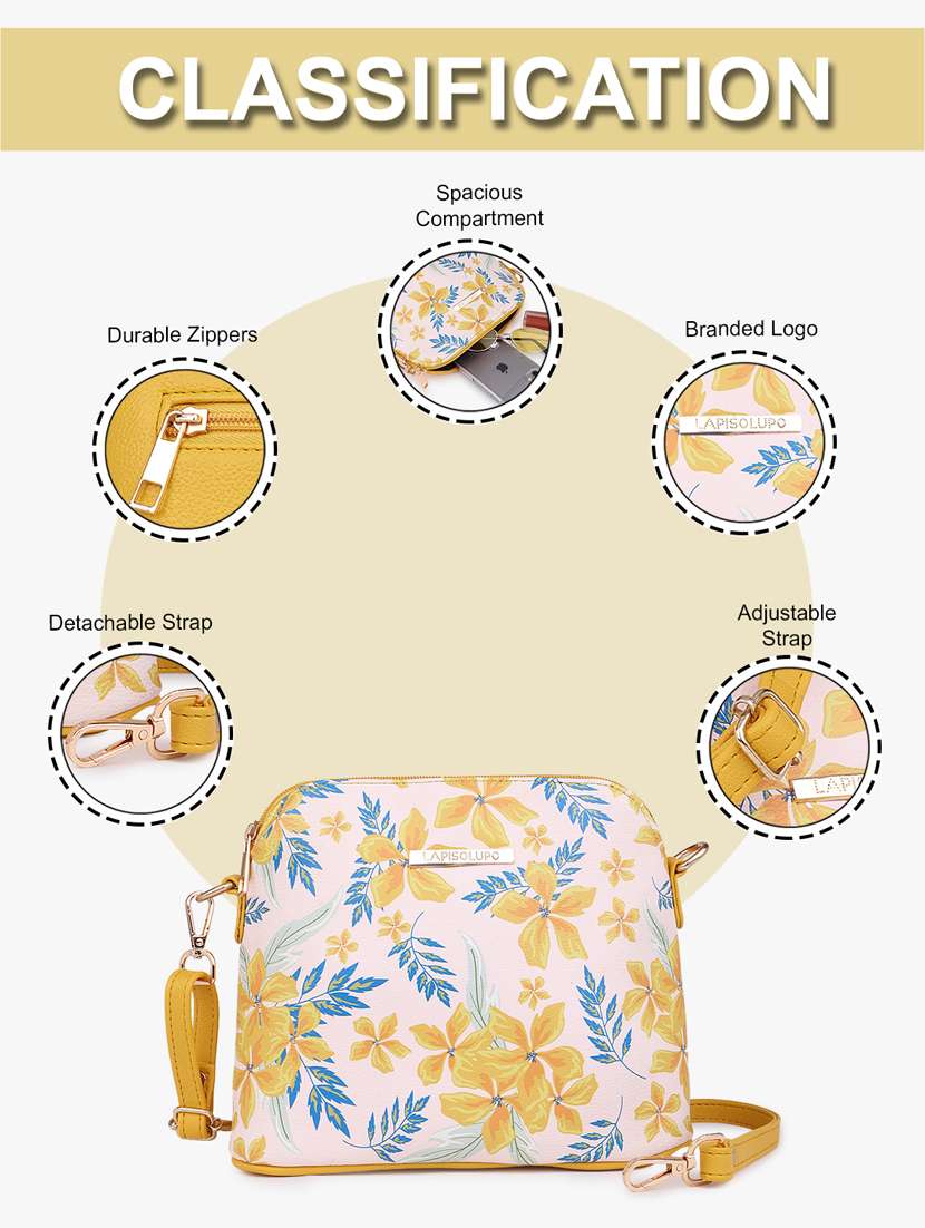 yellow leatherette (pu) sling bag - 20102682 - Standard Image - 8