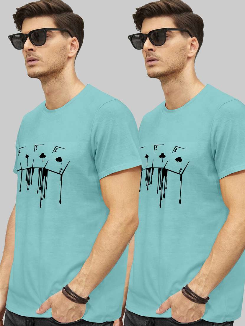 pack of 2 printed round neck t-shirt