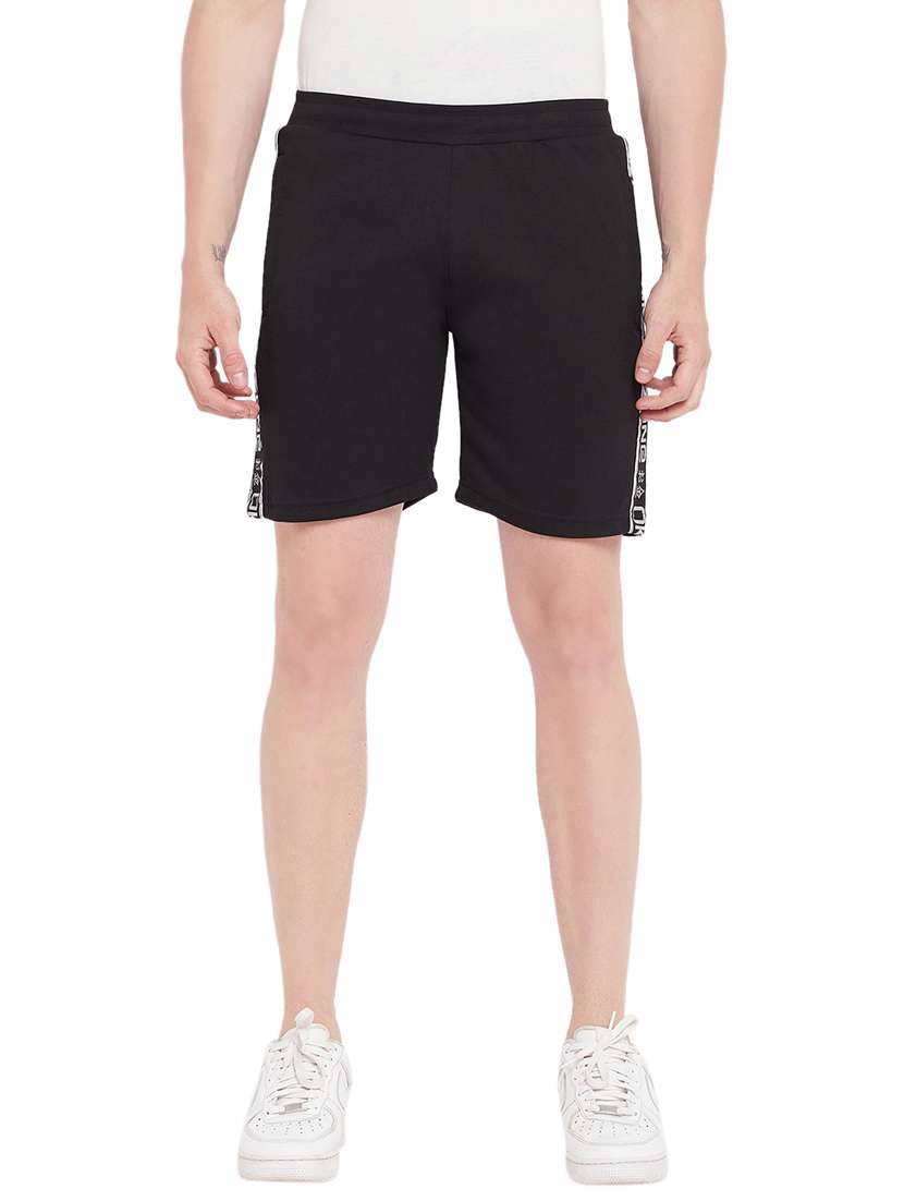 black cotton blend short