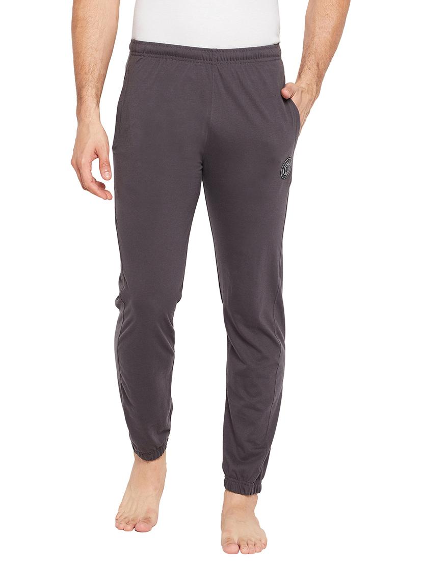 grey cotton blend joggers track pant - 20106816 -  Zoom Image - 0
