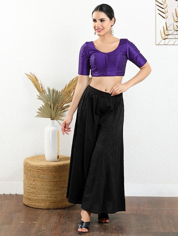u-neck plain regular blouse - 20110470 - Standard Image - 3