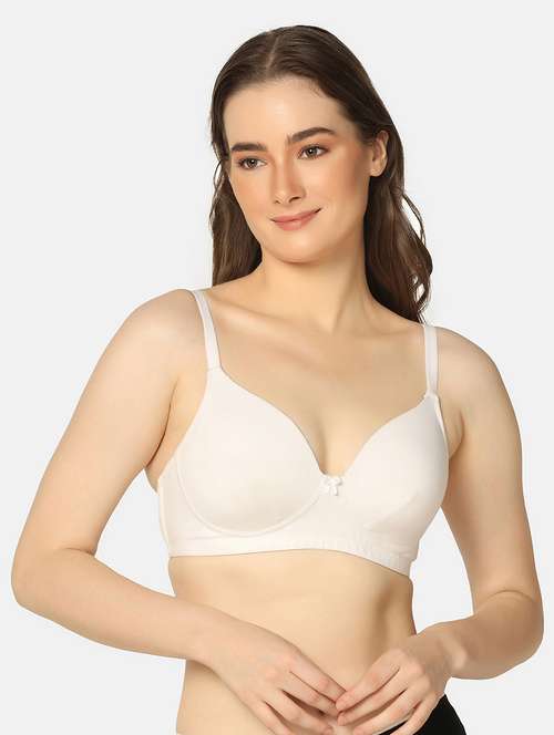 white cotton tshirt bra - 20110778 -  Standard Image - 0