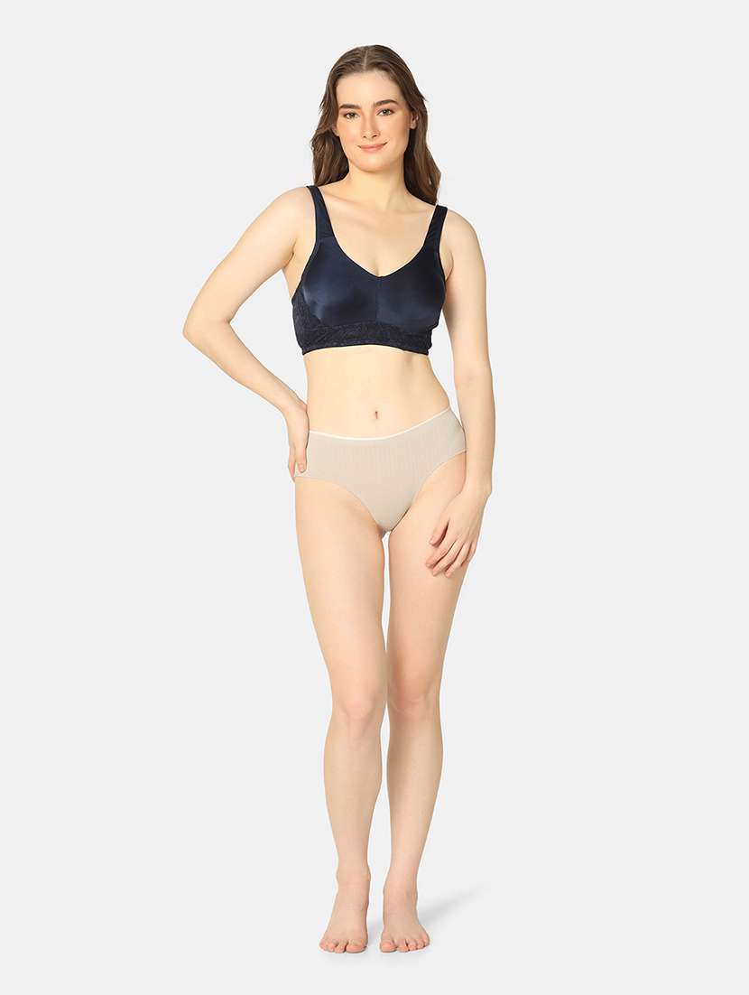 blue nylon minimizer bra - 20110782 - Standard Image - 3