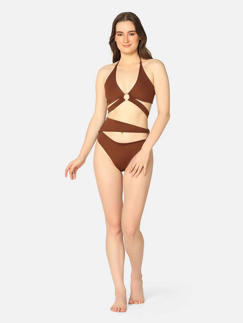 solid cutouts swimwear set - 20110807 - Standard Image - 3