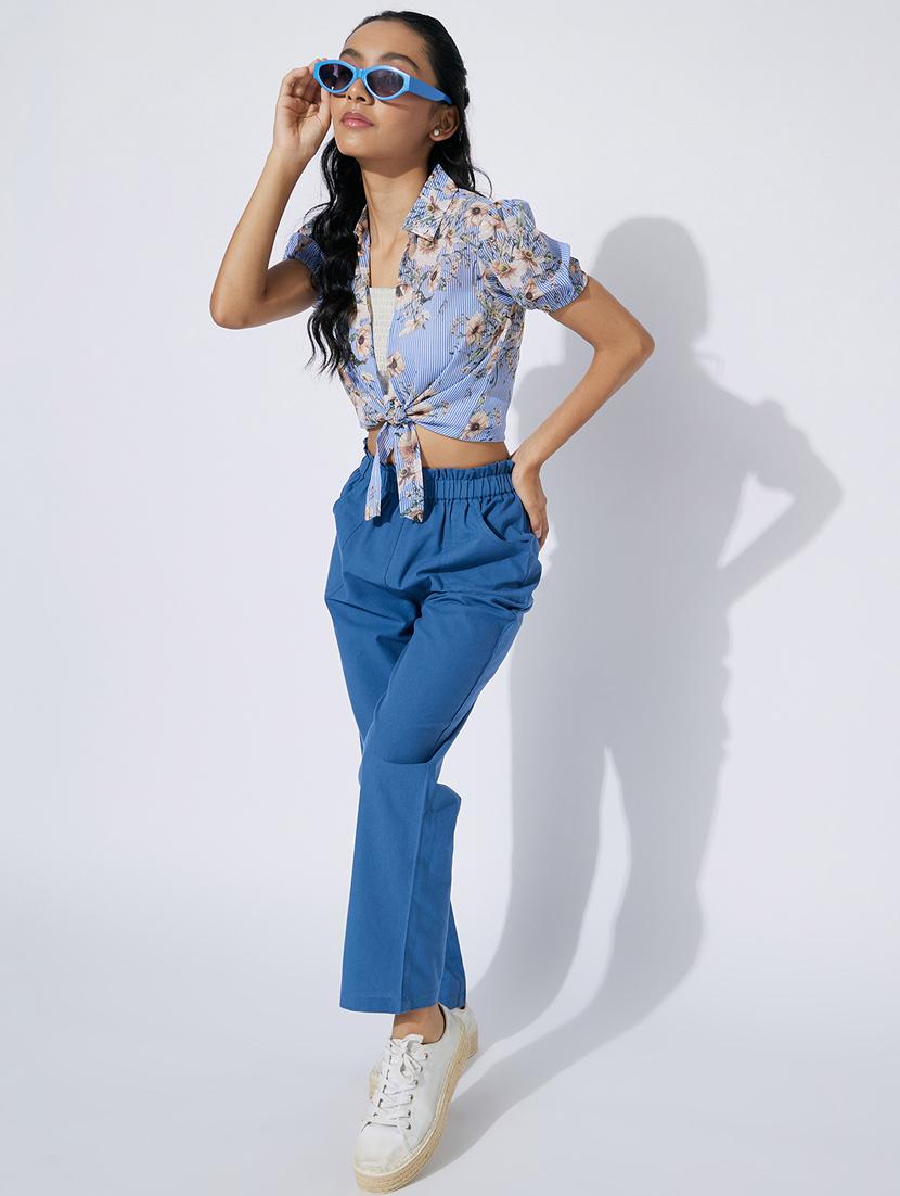 blue printed full length sets twin sets - 20110990 - Standard Image - 3