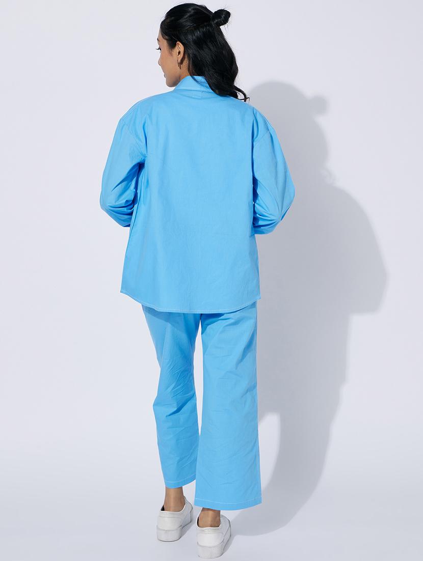 blue solid twin sets - 20110995 - Standard Image - 3