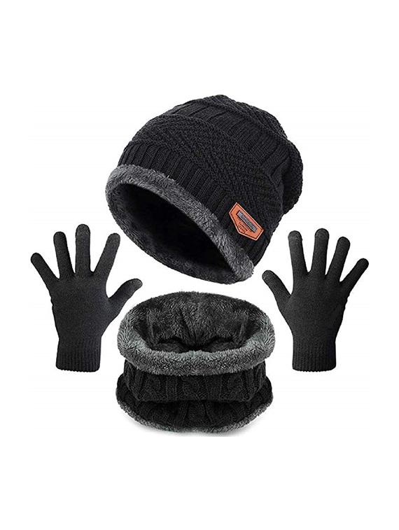 unisex beanie cap with neck warmer & gloves - 20113591 -  Zoom Image - 0