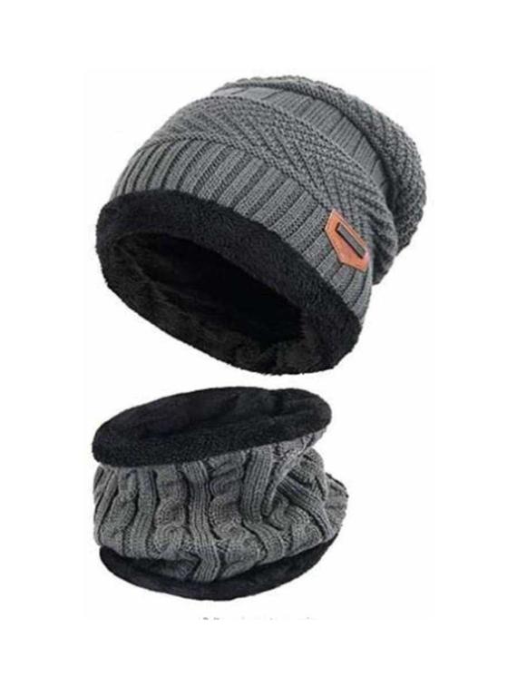 unisex beanie cap with neck warmer  - 20113595 -  Zoom Image - 0