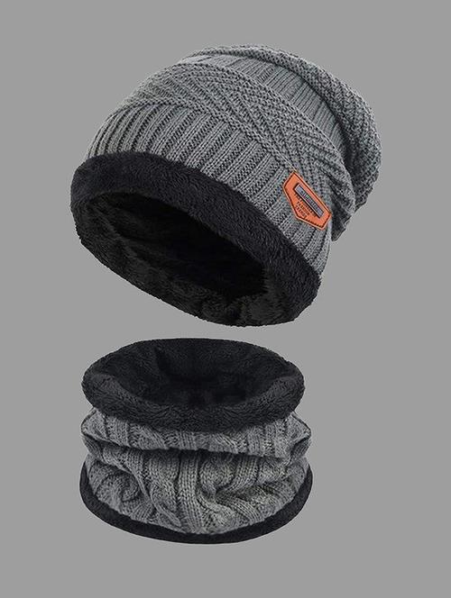 unisex beanie cap with neck warmer - 20113600 - Standard Image - 0