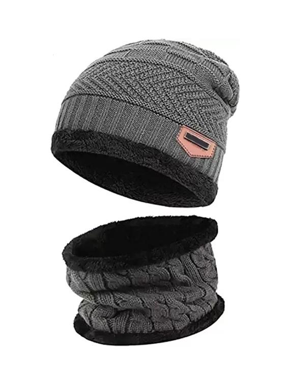 unisex beanie cap with neck warmer - 20113605 - Zoom Image - 0