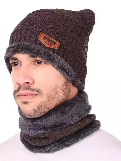 unisex beanie cap with neck warmer - 20113611 - Standard Image - 0