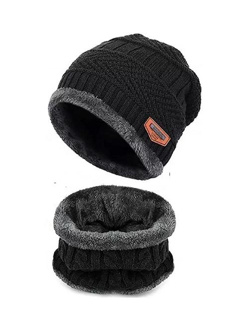 unisex beanie cap with neck warmer - 20113614 - Standard Image - 0