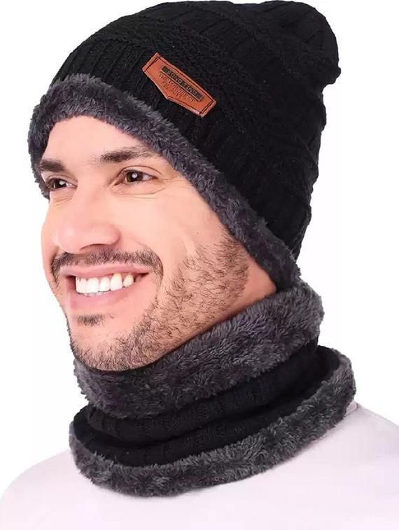 unisex beanie cap with neck warmer - 20113623 - Zoom Image - 0