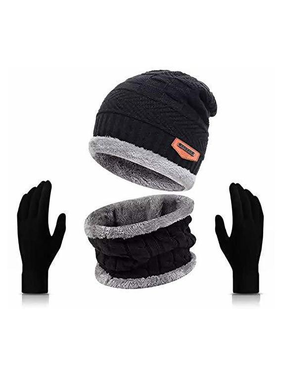 unisex beanie cap with neck warmer & gloves - 20113640 -  Zoom Image - 0