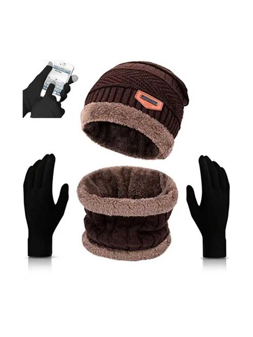 unisex beanie cap with neck warmer & gloves - 20113644 -  Standard Image - 0