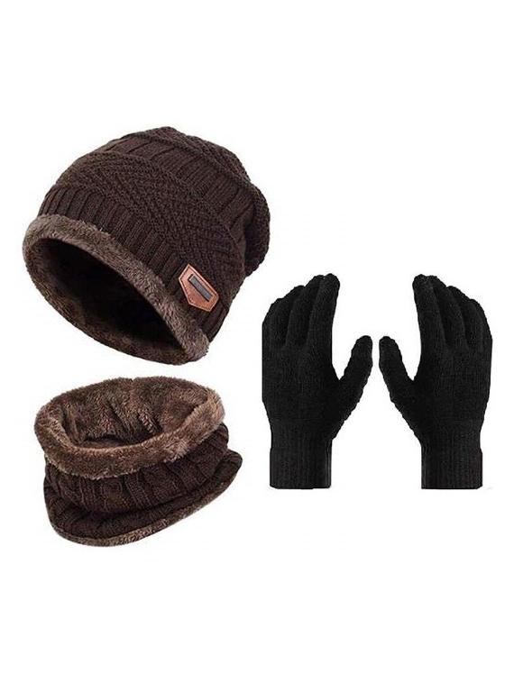 unisex beanie cap with neck warmer & gloves - 20113657 - Zoom Image - 0