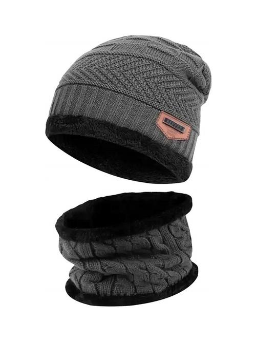 unisex beanie cap with neck warmer - 20113663 - Standard Image - 0