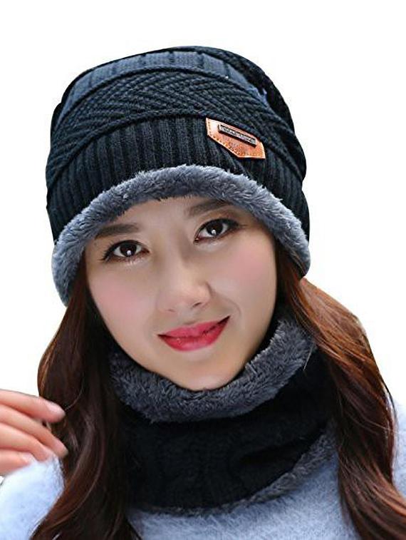 unisex beanie cap with neck warmer - 20113678 - Zoom Image - 0