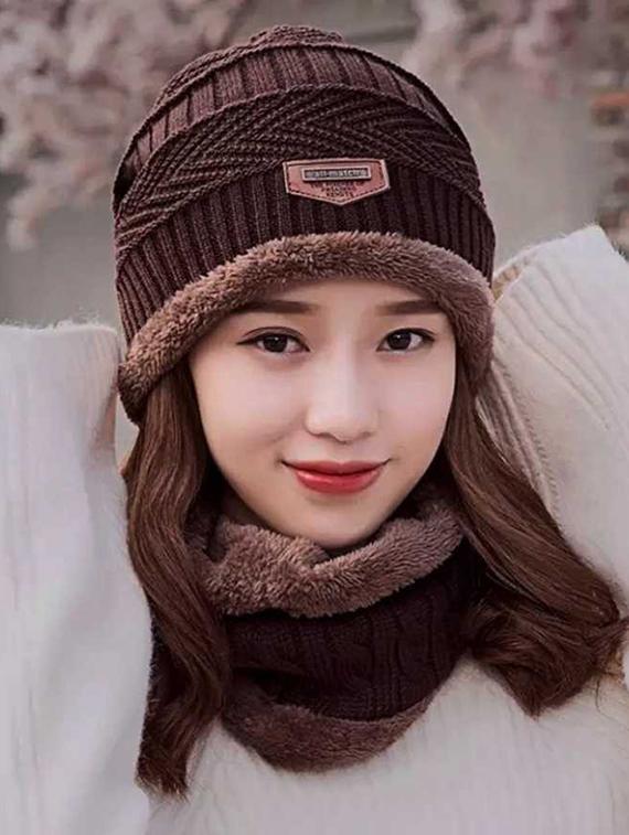 unisex beanie cap with neck warmer - 20113683 - Zoom Image - 0