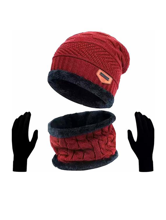 unisex beanie cap with neck warmer & gloves - 20113687 -  Zoom Image - 0