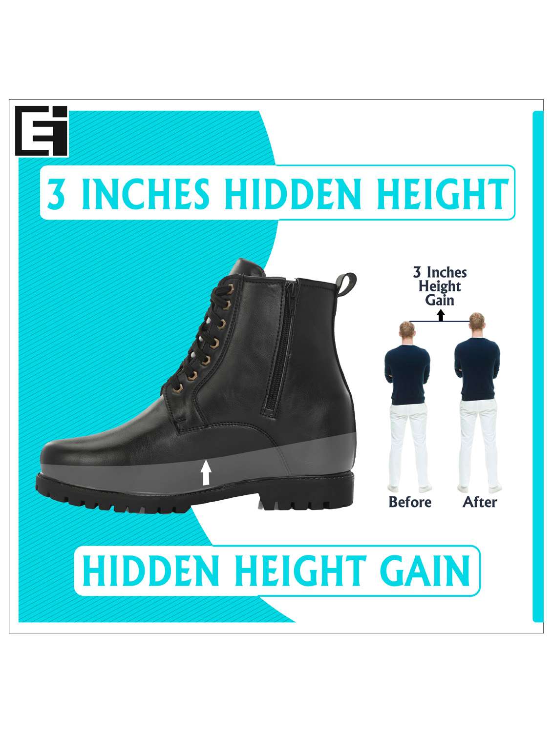 black lace up high ankle boot - 20115213 - Standard Image - 5