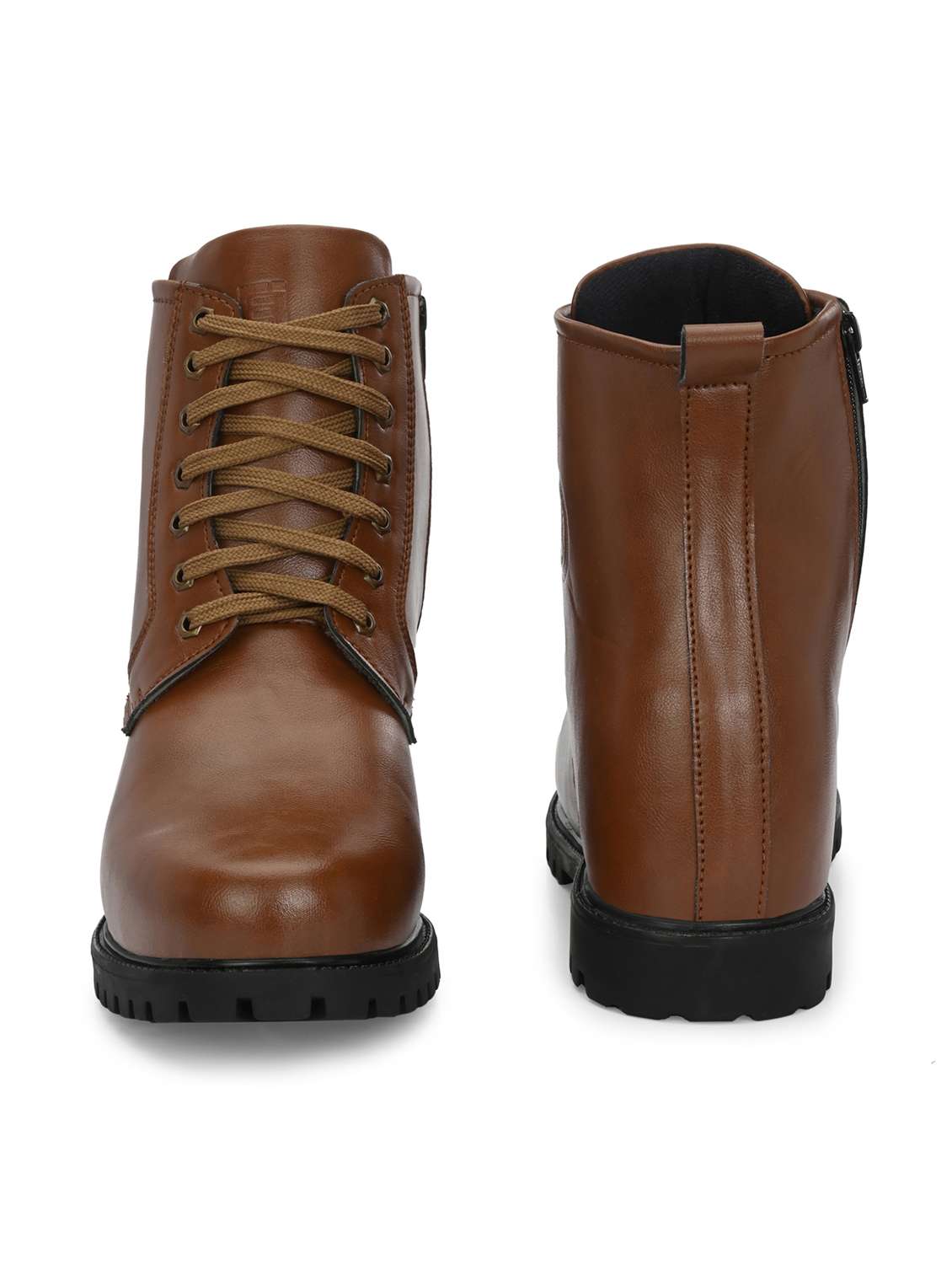 tan lace up high ankle boot - 20115215 - Standard Image - 3