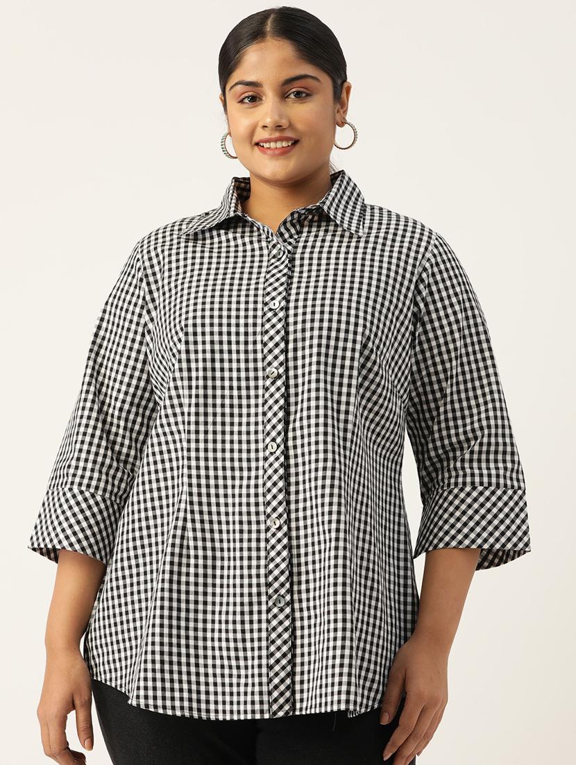 black checks plus shirt - 20115692 - Zoom Image - 0