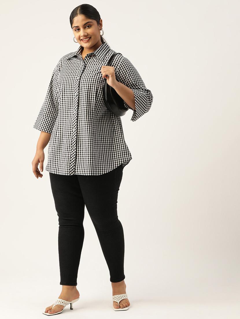 black checks plus shirt - 20115692 - Standard Image - 3