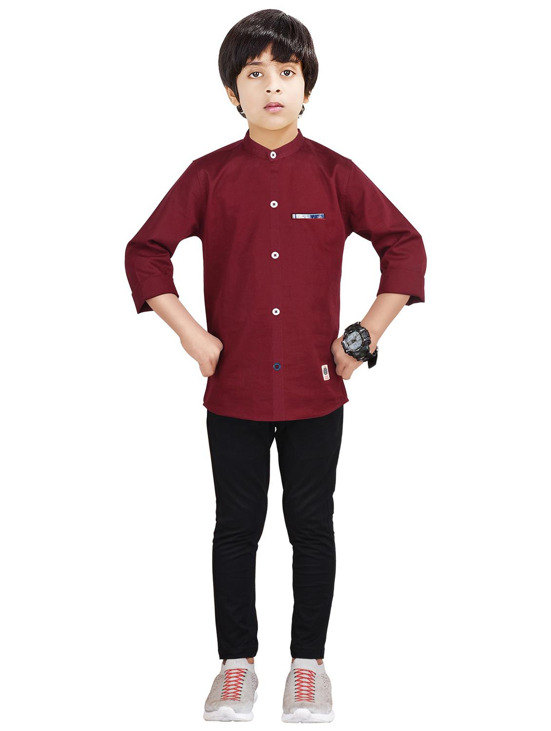 maroon solid full length twin sets - 20116274 - Zoom Image - 0