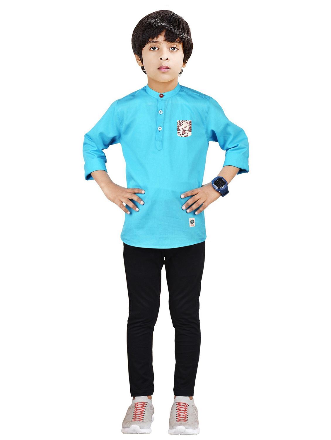 blue solid full length twin sets - 20116555 -  Zoom Image - 0