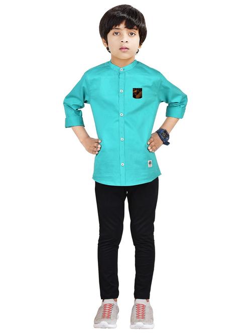 boys cotton full length twin set - 20116682 - Standard Image - 0