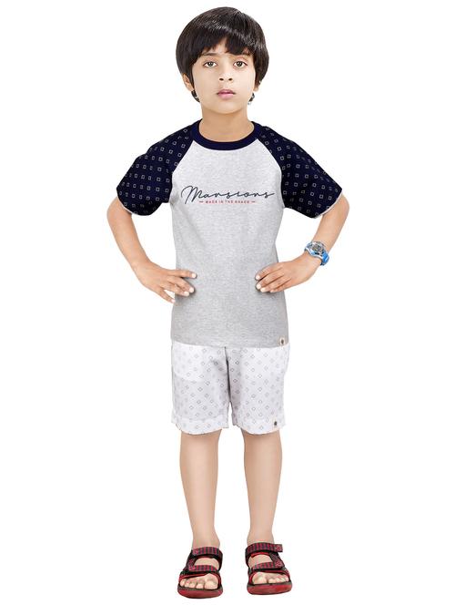 multi colored printed round neck shorts set - 20116942 - Standard Image - 0