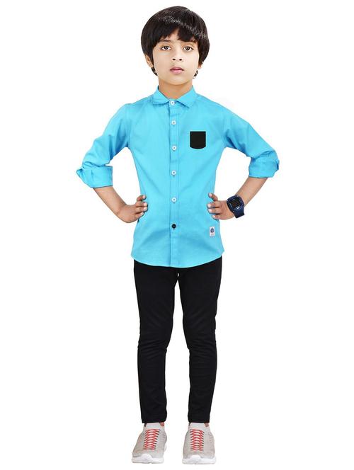 boys solid top and bottom full length set - 20117032 - Standard Image - 0