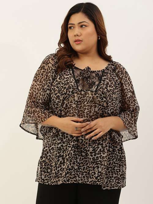 women's a line tie-up neck top - 20117146 -  Standard Image - 0
