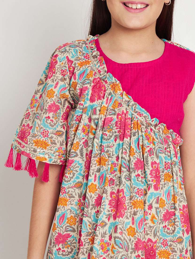 pink printed kurta palazzo set  - 20117180 -  Standard Image - 5