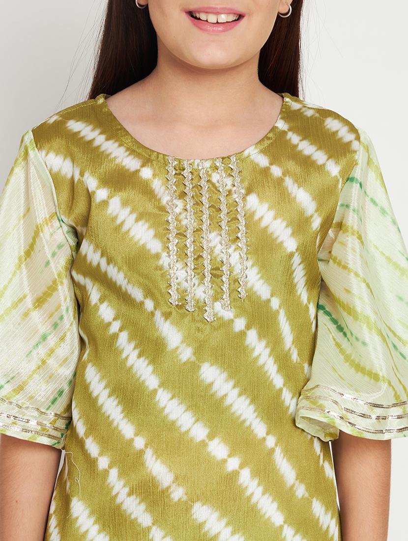 green printed kurta sharara set - 20117183 - Standard Image - 5