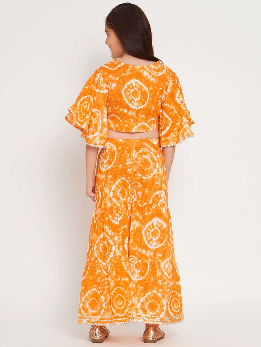 orange printed top pants set  - 20117185 -  Standard Image - 3
