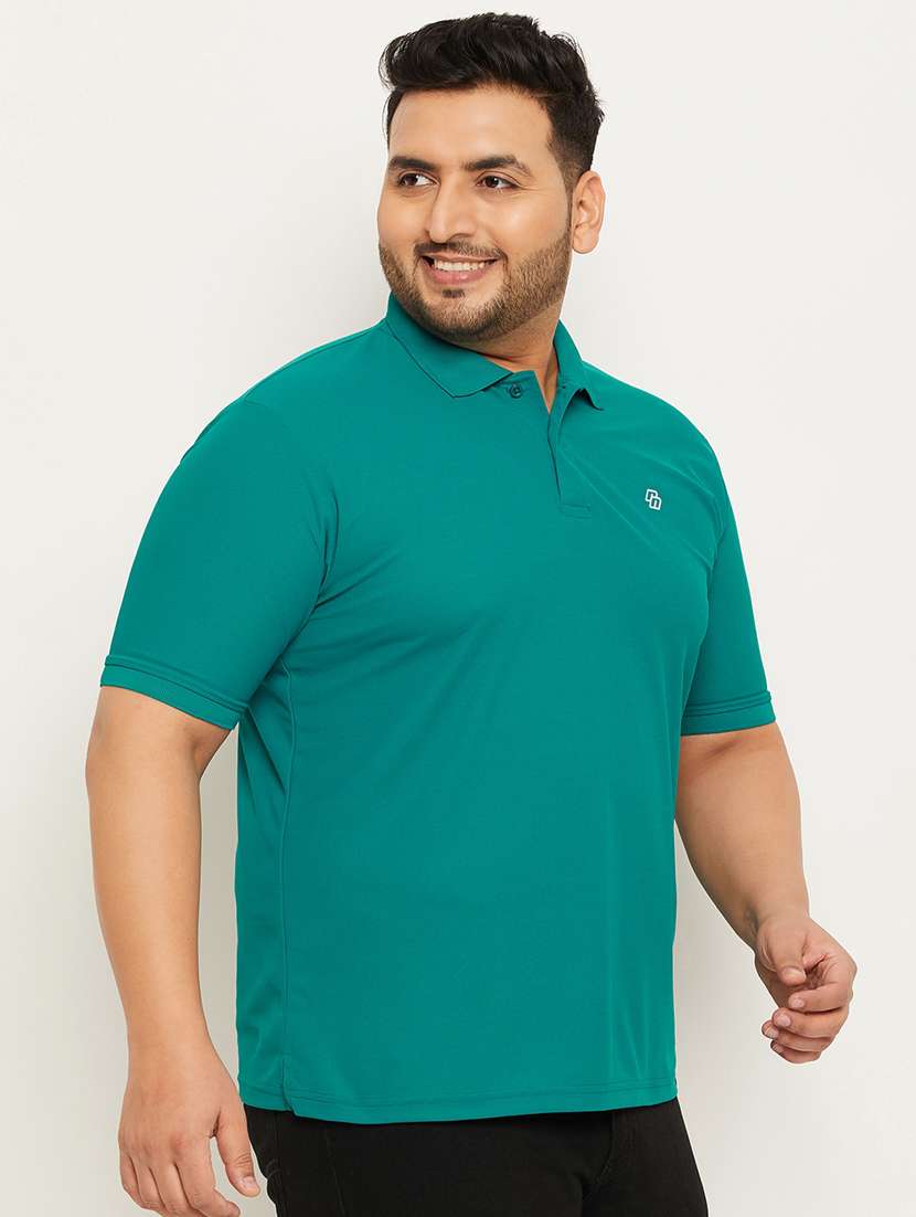 polo neck solids plus size regular t-shirt