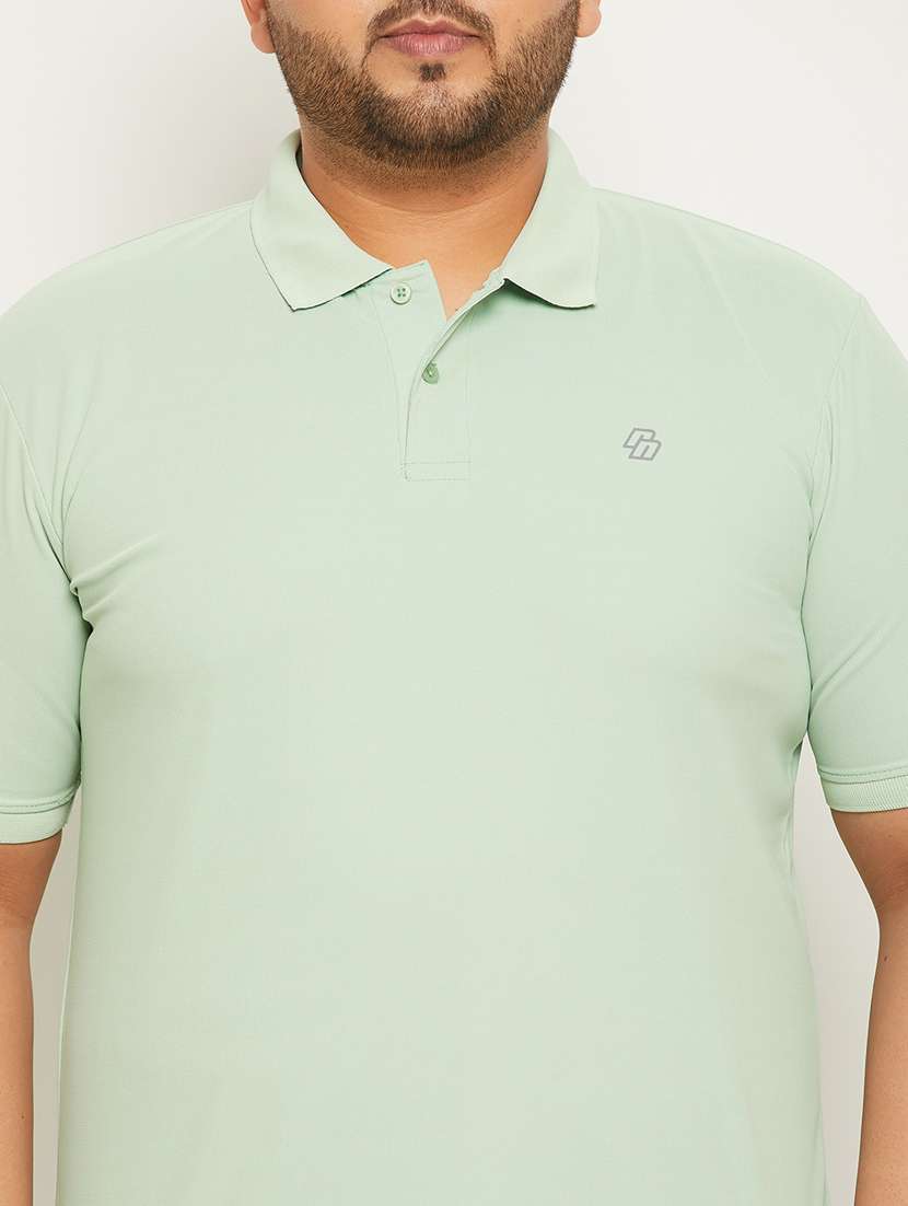 polo neck solids plus size regular t-shirt - 20117221 -  Standard Image - 3