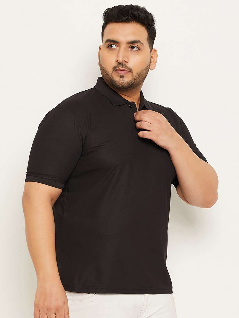 polo neck solids plus size regular t-shirt
