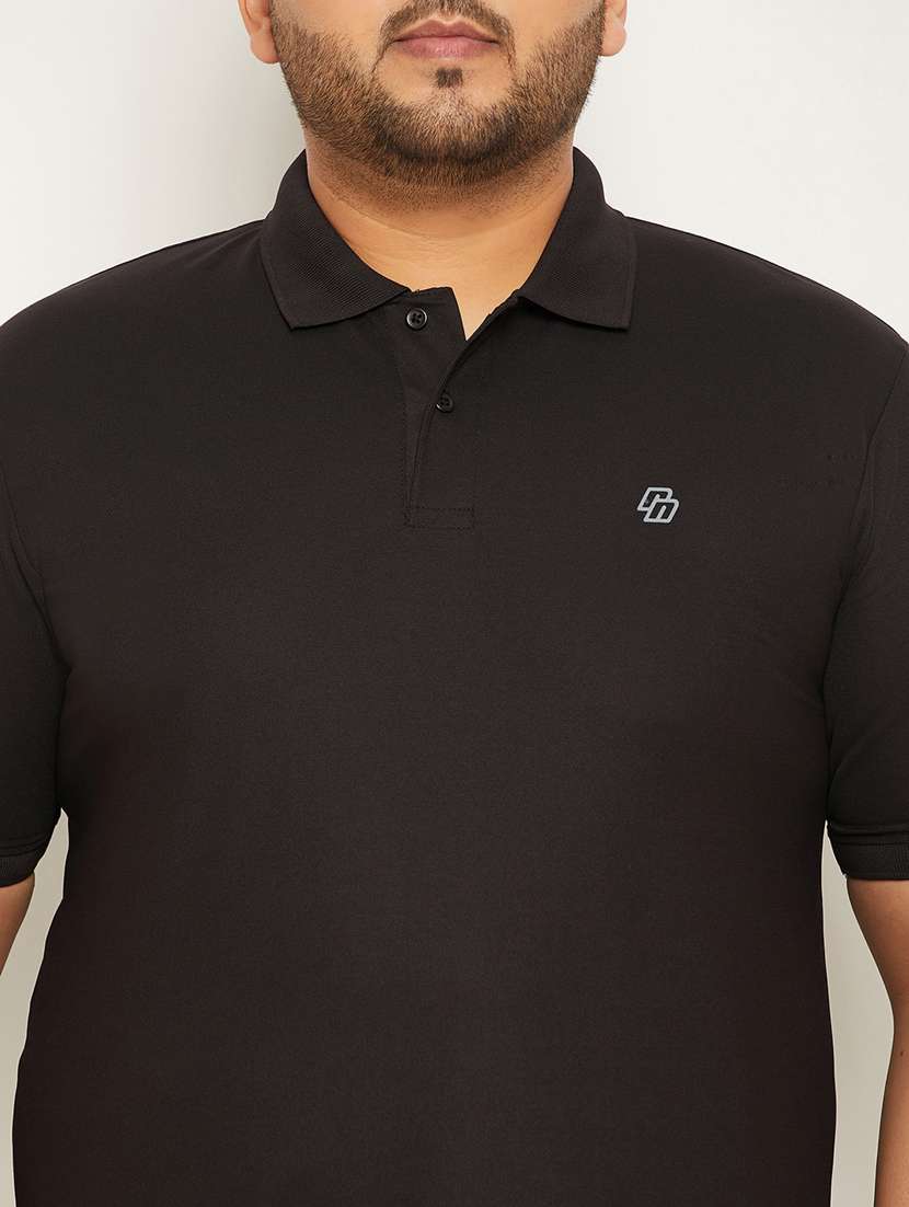 polo neck solids plus size regular t-shirt - 20117222 -  Standard Image - 3