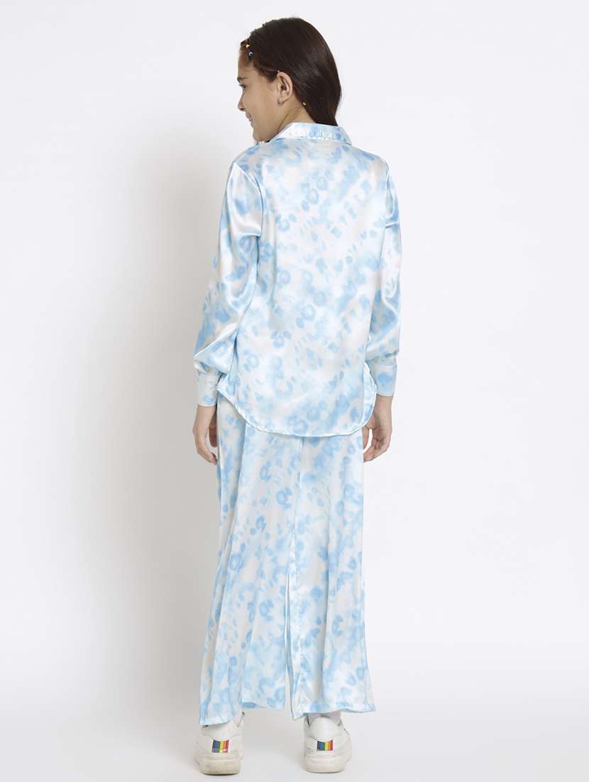 blue printed top pants set - 20117347 -  Standard Image - 3