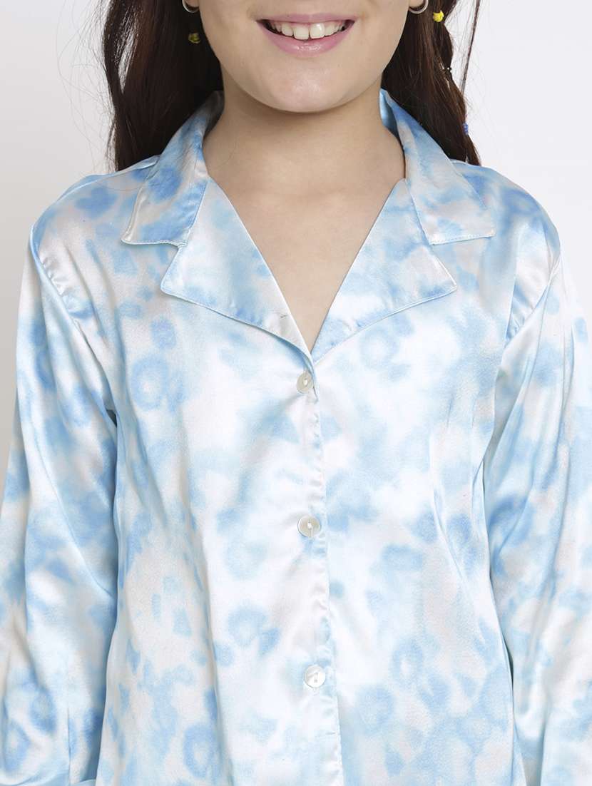 blue printed top pants set - 20117347 -  Standard Image - 5